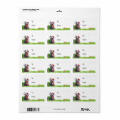 Golftasche mit Weihnachtsmannmütze für Golfer Adressaufkleber (Vorne)