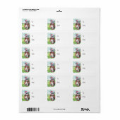 Golftasche mit Weihnachtsmannmütze für Golfer Adressaufkleber (Vorne)