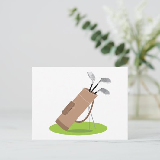 Golftasche Postkarte (Stehend Vorderseite)