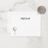 Golftasche und Flagge mit Namen für Golfer Mitteilungskarte (Vorderseite/Rückseite Beispiel)