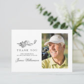 Golfthema 60. Geburtstag Foto Dankeskarte (Stehend Vorderseite)