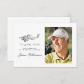 Golfthema 60. Geburtstag Foto Dankeskarte (Vorne/Hinten)