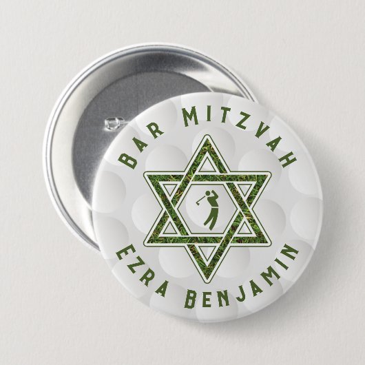 Golfthema Golf Bar Mitzvah Button (Vorne & Hinten)