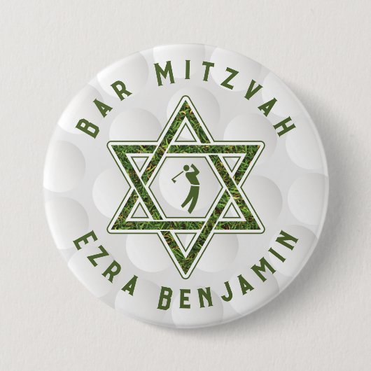 Golfthema Golf Bar Mitzvah Button (Vorderseite)