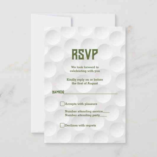 Golfthema Golf Bar Mitzvah RSVP Card (Vorderseite)