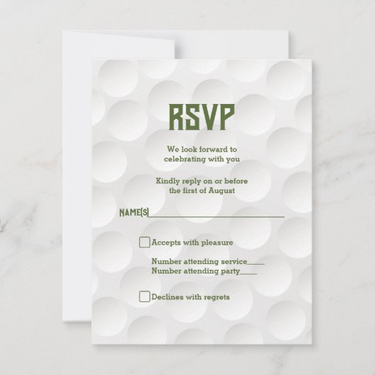 Golfthema Golf Bar Mitzvah RSVP Card Einladung (Vorderseite)