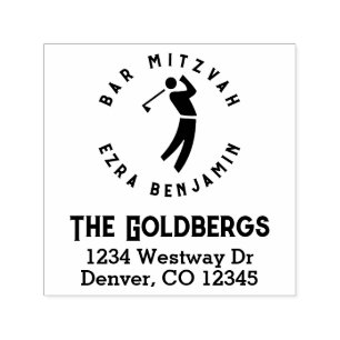 GolfThema Golf Bar Mitzvah Rücksendeadresse Permastempel