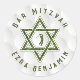 Golfthema Golf Bar Mitzvah Runder Aufkleber