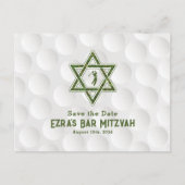 Golfthema Golf Bar Mitzvah Save the Date Postkarte (Vorderseite)