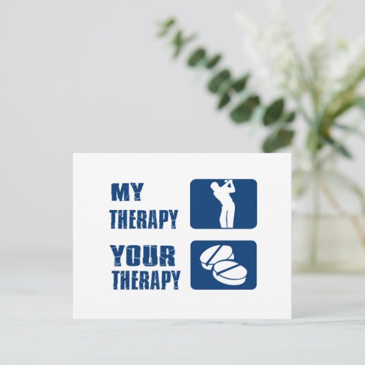 Golftherapie Postkarte (Stehend Vorderseite)
