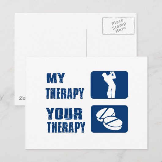 Golftherapie Postkarte (Vorne/Hinten)