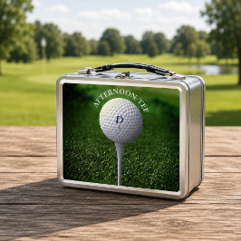 Golftongram Nachmittags T-Shirt Golfspielen Metall Lunch Box