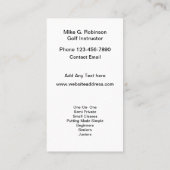 Golftrainingskurse Visitenkarte (Rückseite)