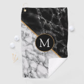 Golftücher aus schwarzem und weißem Marmor - Maßge Golfhandtuch (Insitu)