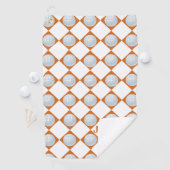 Golftücher Monogram Burnt Orange Weißes Muster Golfhandtuch (Insitu)