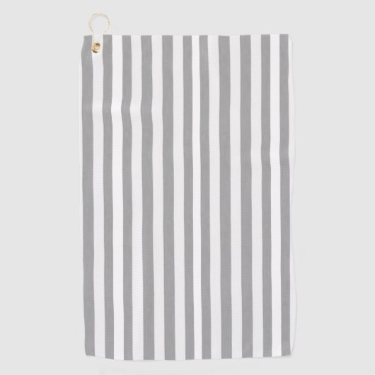 Golftücher Streifen grau weiß Golfhandtuch (Vorderseite)