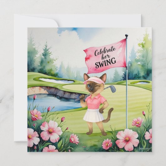 Golfturnier der Frau für die siamesische Katze Gol Karte (Vorderseite)