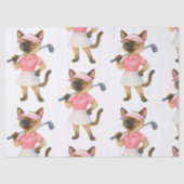 Golfturnier der Frau für die siamesische Katze Gol Seidenpapier (Vorderseite)