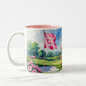 Golfturnier der Frau für die siamesische Katze Gol Zweifarbige Tasse (Links)