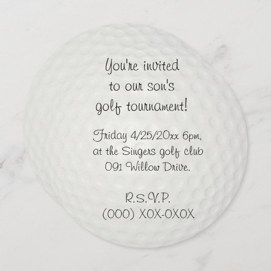 Golfturnier Einladung (Vorne/Hinten)