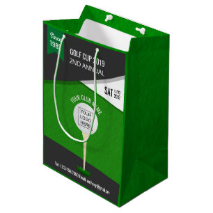 Golfturnier für Club/Firma Logo und Foto hinzufüge Mittlere Geschenktüte