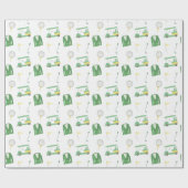 Golfturnier in Aquarellgrün und Gelb Geschenkpapier (Flach)