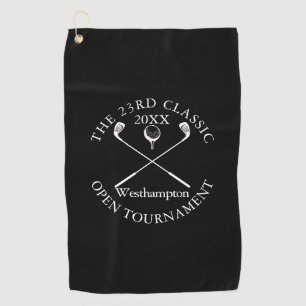Golfturnier Klassisch Schwarz und Weiß Golfhandtuch