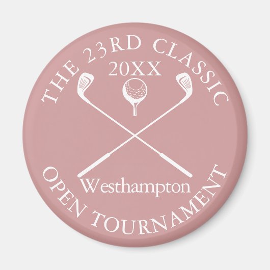 Golfturnier Klassisches Ereignis Dusty Rose Pink Magnet (Vorne)