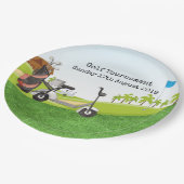 Golfturnier mit Blick auf den Golfplatz Pappteller (Schrägansicht)