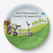 Golfturnier mit Blick auf den Golfplatz Pappteller (Vorderseite)