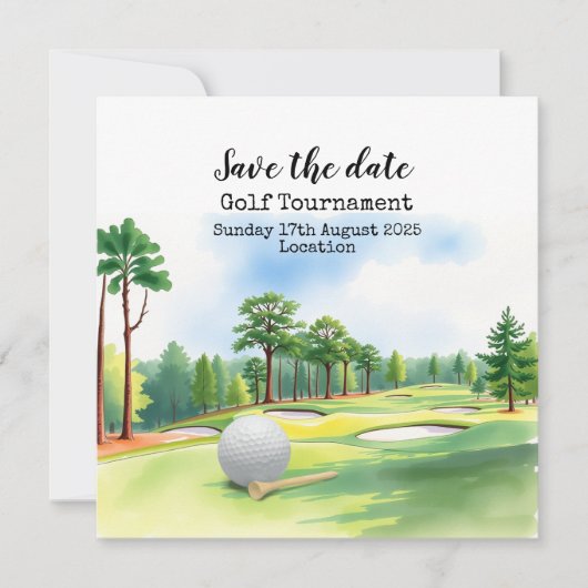 Golfturnier Save the Date Ankündigung (Vorderseite)
