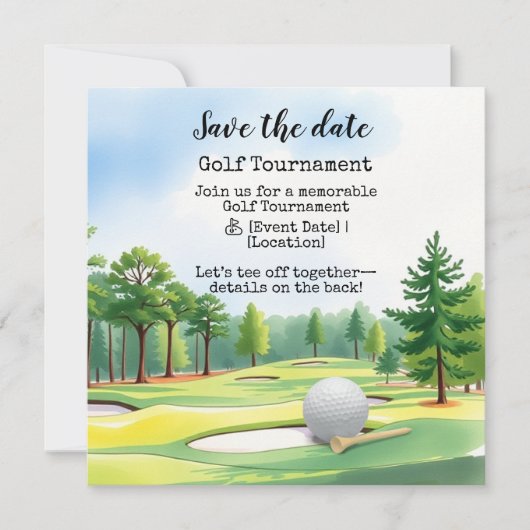 Golfturnier Save the Date Ankündigung (Vorderseite)