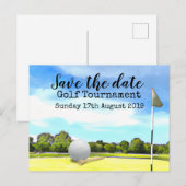 Golfturnier Save the Date Ankündigungspostkarte (Vorne/Hinten)