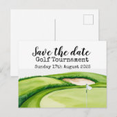 Golfturnier Save the Date Ankündigungspostkarte (Vorne/Hinten)