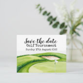 Golfturnier Save the Date Ankündigungspostkarte (Stehend Vorderseite)