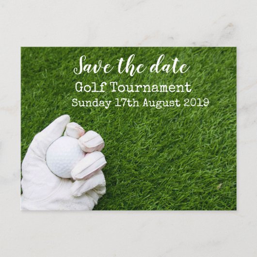 Golfturnier Save the Date Ankündigungspostkarte (Vorderseite)