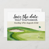 Golfturnier Save the Date Ankündigungspostkarte (Vorne/Hinten)