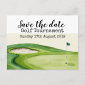 Golfturnier Save the Date Ankündigungspostkarte (Vorderseite)