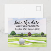 Golfturnier Save the Date Ankündigungspostkarte (Vorne/Hinten)