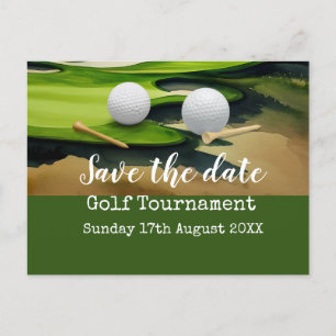 Golfturnier Save the Date auf Grün Ankündigungspostkarte