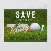 Golfturnier Save the Date auf Grün Ankündigungspostkarte (Vorderseite)