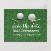 Golfturnier Save the Date auf Grün Ankündigungspostkarte (Vorderseite)