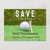 Golfturnier Save the Date auf Grün Ankündigungspostkarte (Vorderseite)