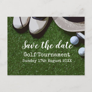 Golfturnier Save the Date auf Grün Ankündigungspostkarte