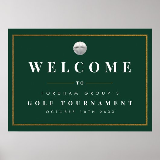 Golfturnier-Willkommensschild Poster (Vorne)