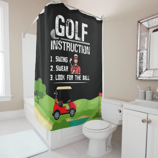 Golfunterricht für Golfer-Zuhause-Dekoration lusti Duschvorhang (Beispiel)