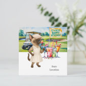 Golfurlaub für Siameser Katzen Einladung (Stehend Vorderseite)