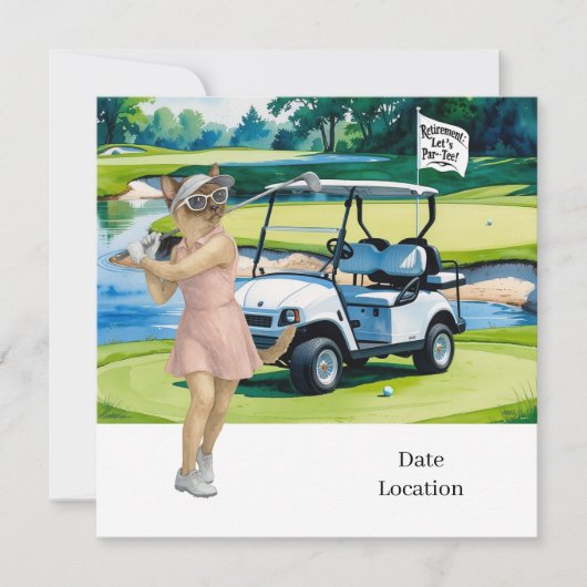 Golfurlaub für Siameser Katzen Einladung (Vorderseite)