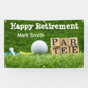 Golfurlaub mit Ball par tee Time on green Banner