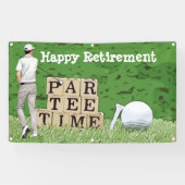 Golfurlaub mit Ball par tee Time on green Banner (Horizontal)